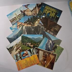 Vintage European Postcard Lot of 14 Alps Switzerland Germany Travel Scenic 1960s